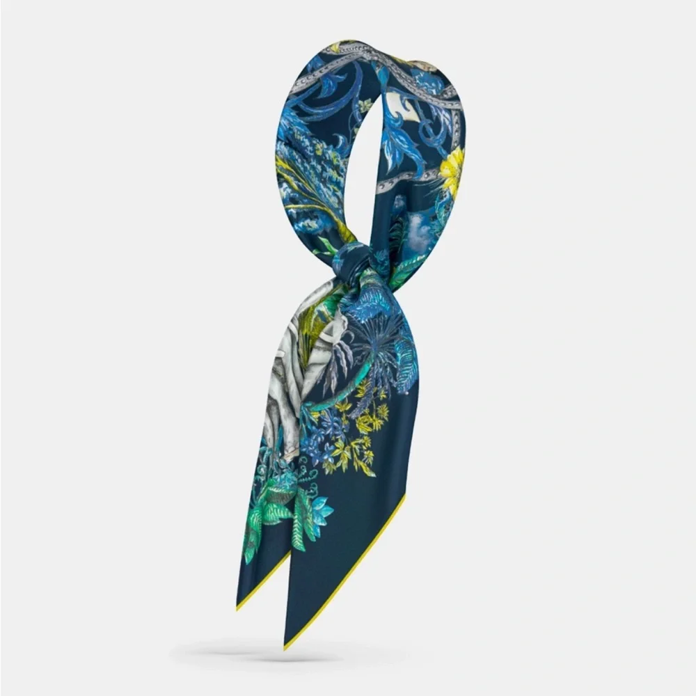Authentic Christian Dior TOILE DE JOUY VOYAGE 90 Square Silk Scarf
